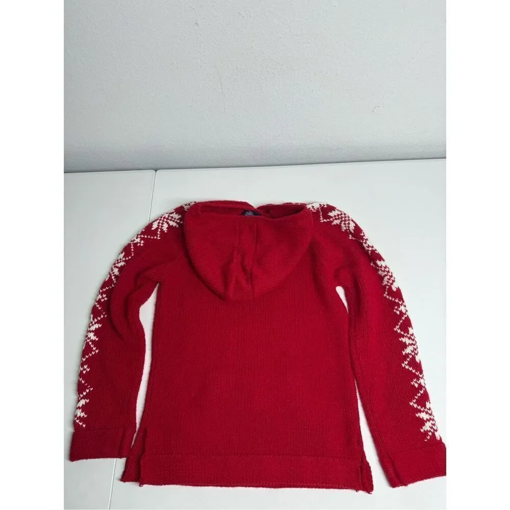 Gap Kids Wool Blend Hooded Sweater Red White Size XXL(14-16) See Description